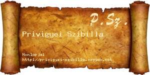 Privigyei Szibilla névjegykártya